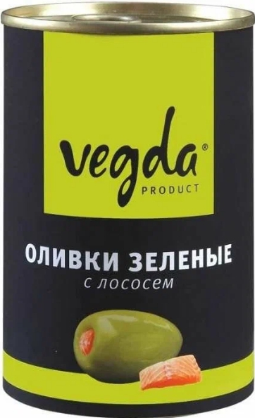 Оливки зеленые с лососем 300мл ж/б Вега Продукт
