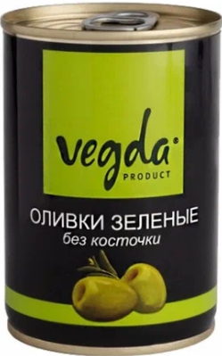 Оливки зеленые б/к 300мл ж/б Вега Продукт