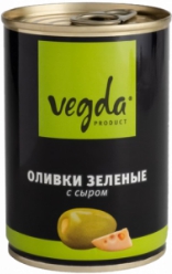 Оливки зеленые с сыром 300мл ж/б Вега Продукт
