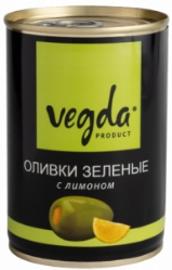Оливки зеленые с лимоном 300мл ж/б Вега Продукт